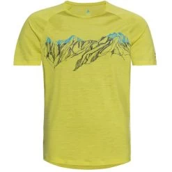 ODLO CONCORD SUMMIT PRINT S/S CREW NECK CITRONELLE MELANGE 22