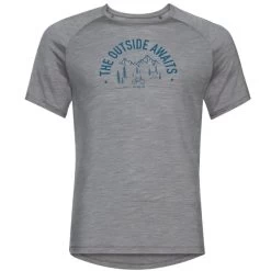 ODLO CONCORD BIKE PRINT S/S CREW NECK GREY MELANGE 22