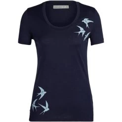 ICEBREAKER W TECH LITE II SS SCOOP TEE SHAPES MIDNIGHT NAVY 22
