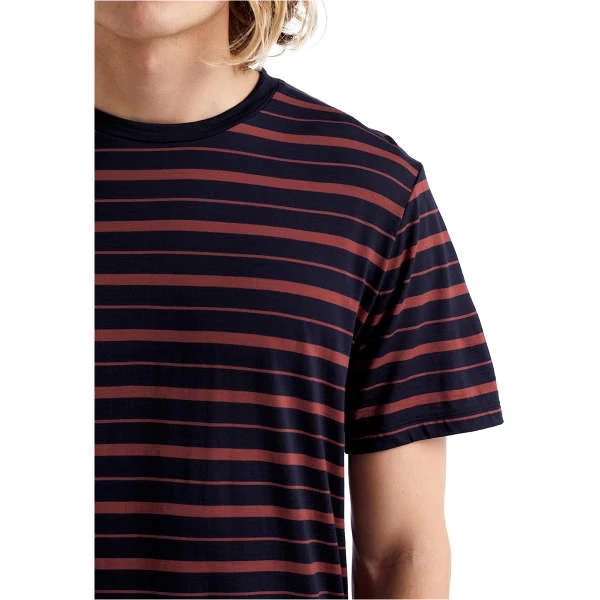 ICEBREAKER M WAVE SS TEE STRIPE MIDNIGHT NAVY/GRAPE 22 – Image 4
