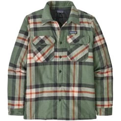 PATAGONIA INSULATED ORGANIC COTTON MW FJORD FLANNEL SHIRT FORESTRY HEMLOCK GREEN 23