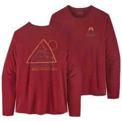 PATAGONIA M'S L/S CAP COOL DAILY GRAPHIC SHIRT SLOW GOING: WAX RED X-DYE 23