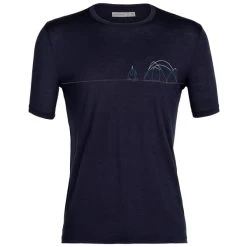ICEBREAKER M TECH LITE II SS TEE SINGLE LINE CAMP MIDNIGHT NAVY 22
