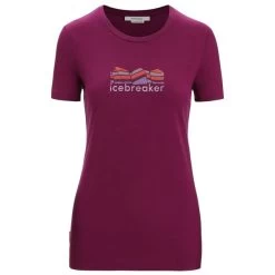 ICEBREAKER MERINO W TECH LITE II SS TEE MOUNTAIN GEOLOGY GO BERRY 23