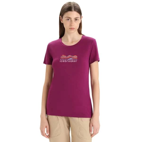 ICEBREAKER MERINO W TECH LITE II SS TEE MOUNTAIN GEOLOGY GO BERRY 23 – Image 3