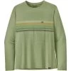 PATAGONIA M'S L/S CAP COOL DAILY GRAPHIC SHIRT LINE LOGO RIDGE STRIPE: SALVIA GREEN X-DYE 23
