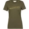 ICEBREAKER W TECH LITE II SS TEE SKI STRIPES LODEN 23
