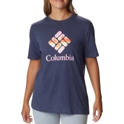 COLUMBIA BLUEBIRD DAY™ RELAXED CREW NECK NOCTURNAL HEATHER/STACKED LAKESIDE GRAPHIC 23