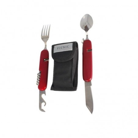 Couvert Camping Herbertz Picnic Rouge – Image 2
